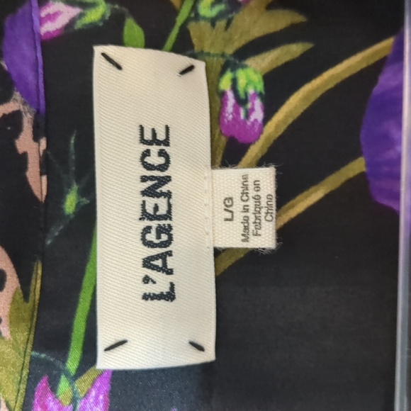 L’Agence 100% Silk Botanical Snake Tyler Holly Button Front Blouse - Picture 6 of 16